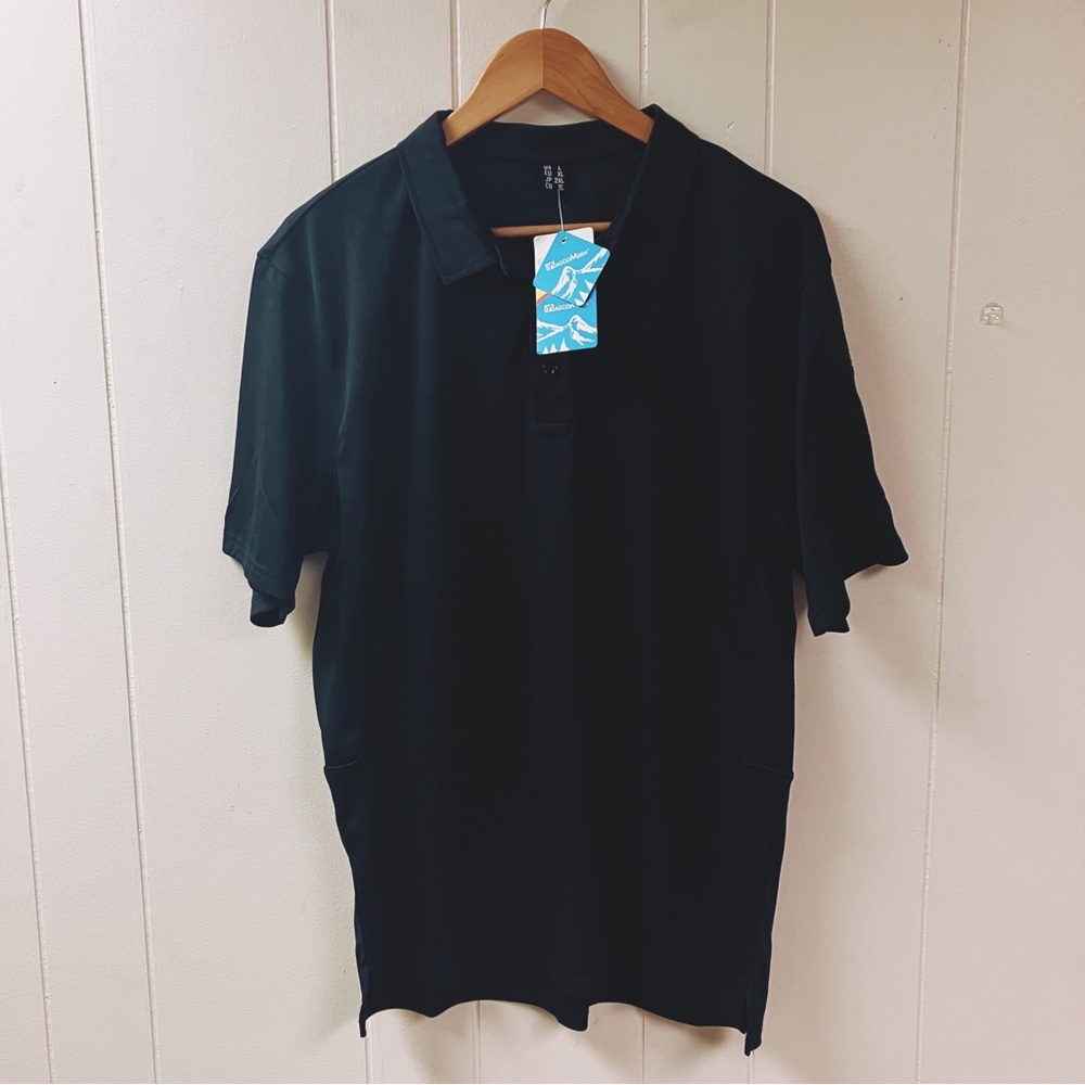 NWT MAGCOMSEN Mens Tactical Polo Shirt Size LARGE Black Performance Quick Dry